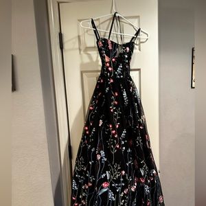 Black and floral prom dress.
